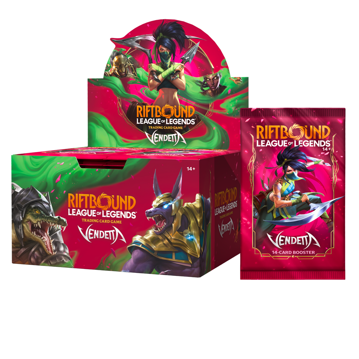 Display Riftbound Vendetta de 24 boosters en français, boîte du Set 4 vue de face — vue 2