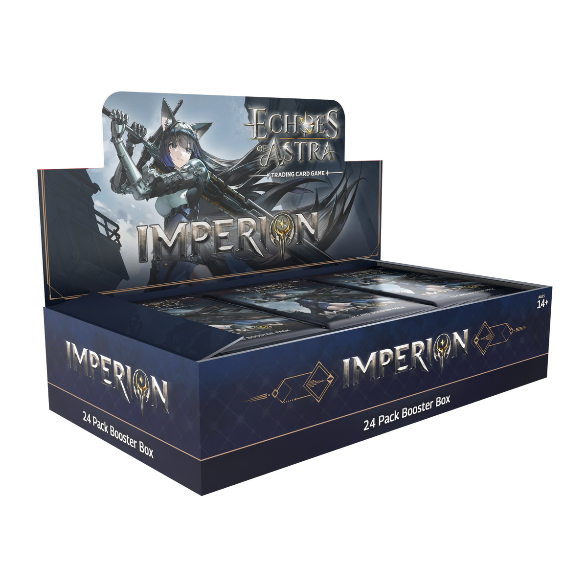 Display Echoes of Astra TCG Imperion de 24 boosters en anglais, boîte vue de face — vue 2
