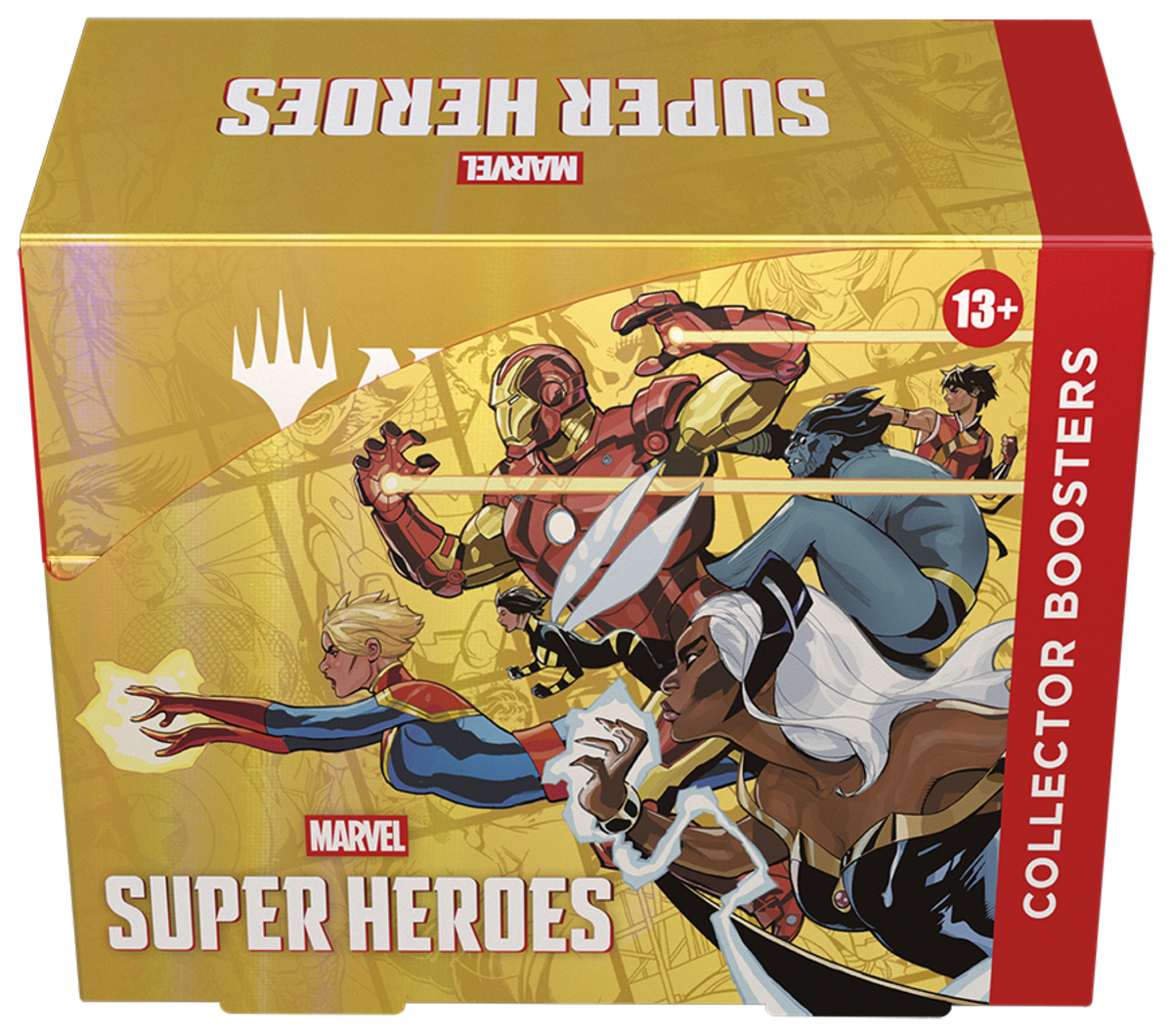 Boîte de 12 boosters Collector Magic: The Gathering Marvel Super Heroes en anglais, vue de face