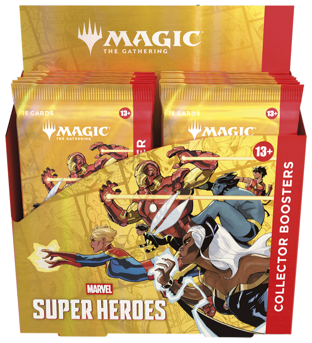 Boîte de 12 boosters Collector Magic: The Gathering Marvel Super Heroes en anglais, vue de face — vue 2