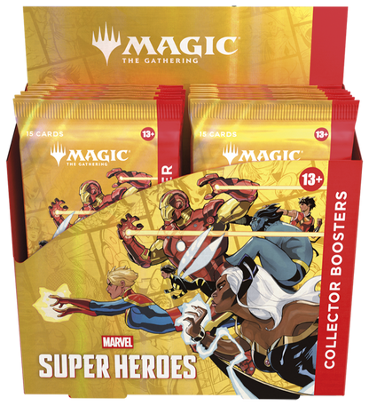 Boîte de 12 boosters Collector Magic: The Gathering Marvel Super Heroes en anglais, vue de face — vue 2