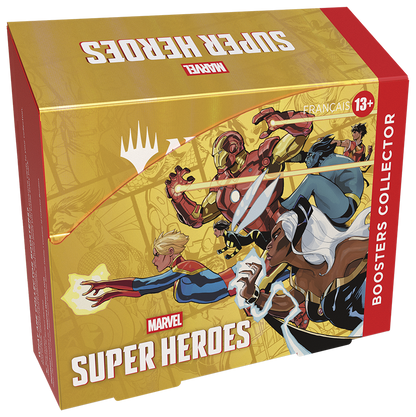 Boîte de 12 boosters Collector Magic: The Gathering Marvel Super Heroes en français, vue de face — vue 3