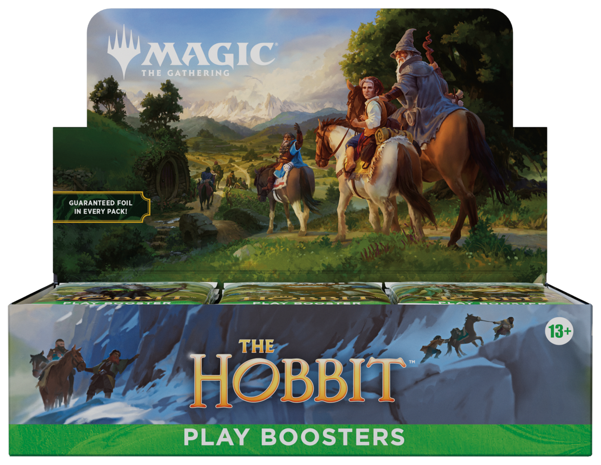 Boîte de 30 boosters de jeu Magic: The Gathering Le Hobbit en anglais, avec Box Topper, vue de face