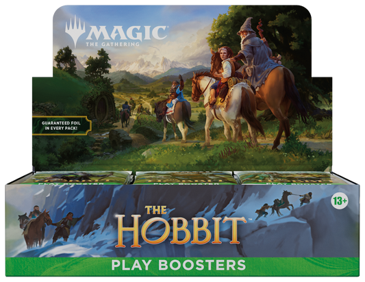 Boîte de 30 boosters de jeu Magic: The Gathering Le Hobbit en anglais, avec Box Topper, vue de face