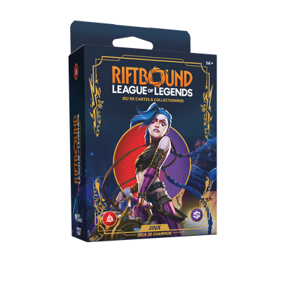 Deck de champion Jinx Riftbound Origines en français, emballage vu de face — vue 2