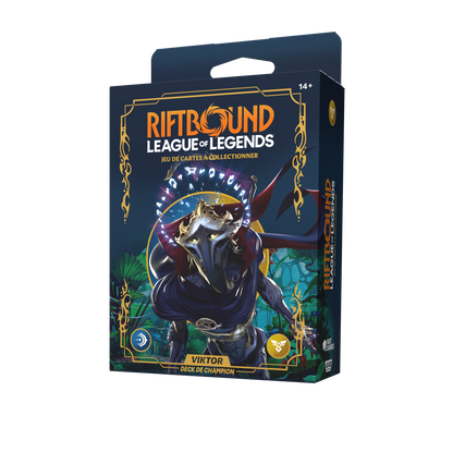 Deck de champion Viktor Riftbound Origines en français, emballage vu de face