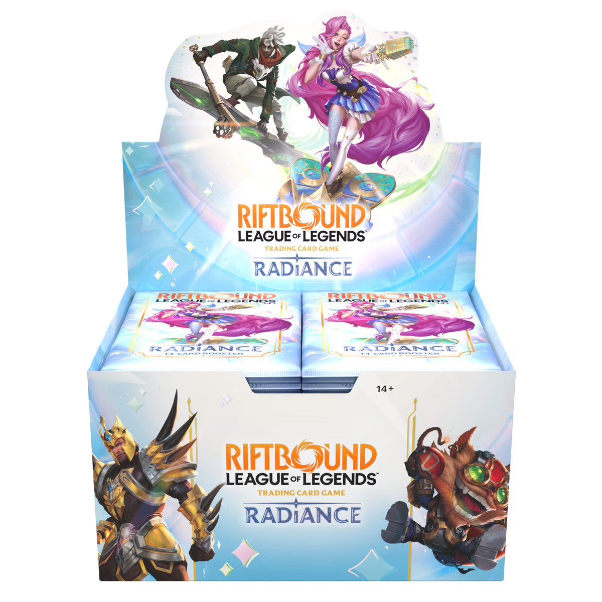 Display Riftbound Radiance de 24 boosters en anglais, boîte du Set 5 vue de face