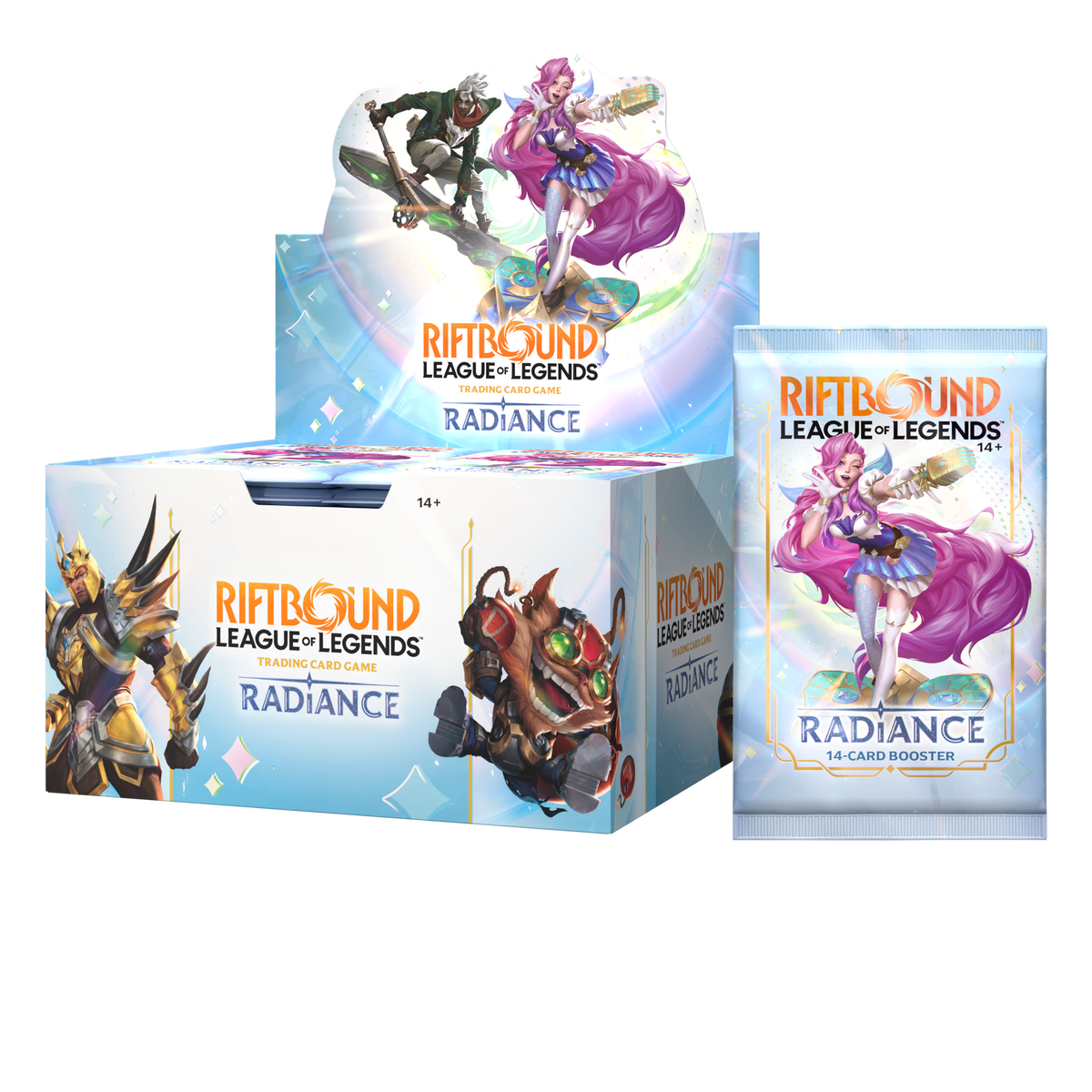 Display Riftbound Radiance de 24 boosters en anglais, boîte du Set 5 vue de face — vue 2