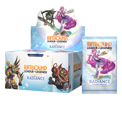Display Riftbound Radiance de 24 boosters en anglais, boîte du Set 5 vue de face — vue 2