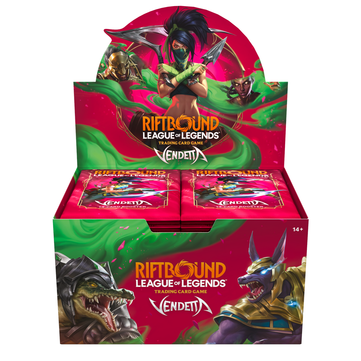 Display Riftbound Vendetta de 24 boosters en français, boîte du Set 4 vue de face
