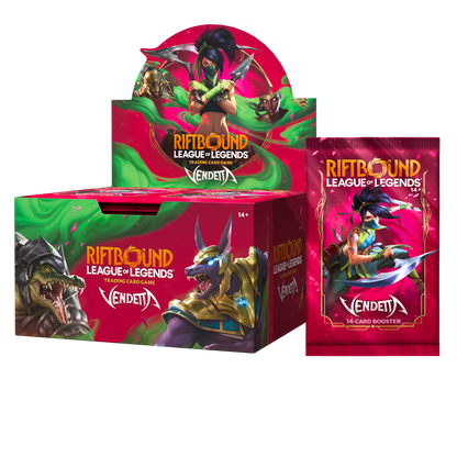 Display Riftbound Vendetta de 24 boosters en français, boîte du Set 4 vue de face — vue 2