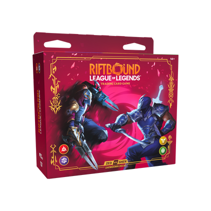 Coffret Showdown Zed contre Shen Riftbound Vendetta, emballage vu de face — vue 3